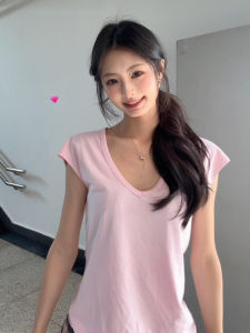 XIANGBAIWEI | V-Neck Flared Sleeve Slim Fit Summer T-Shirt Top