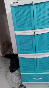 Lemari Plastik Merk Napoly Ukuran 65x45x155 Cm Warna Hijau Cuci Rumah