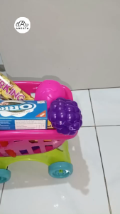 Mainan Anak Troli Belanja Supermarket Sayur Buah Lengkap 2in1 Trolley Trolli