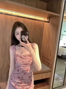 summer pink dress for women sleeveless dress plus size dress floral beach dress