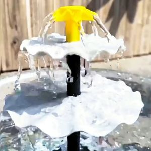 ไม่ต้องจ่ายค่าไฟ น้ำพุโซล่าเซลล์ 7V 2.5W เพิ่มออกซิเจน/น้ำพุ หัวน้ำพุ3ชั้นใหญ่ สำหรับตกแต่งสวนสระว่ายน้ำ สร้างวงจรน้ำ น้ำพุพลังงานแสงอาทิตย์ น้ำพุพลังเเสงอาทิตย์ น้ำพุ ปั๊มน้ำพุ Solar Pump