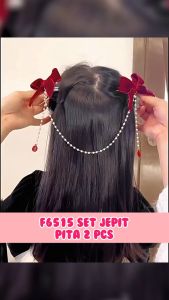 Gratis Semua - Set Jepit Rambut Pita / Aksesoris Rambut Korea Aesthetic