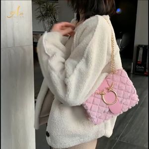 Túi Đeo Vai/Túi Đeo Chéo Lông Cừu Vân Trám Kèm Dây Xích Thời Trang Giỏ Xách Nữ Lông Cừu Hình Hươu Công Sở Hàn Quốc Hàng Quảng Châu Hot Trend Sang Chảnh 2022 Thời Thượng Phong Cách Mới Giá Rẻ