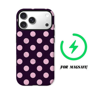 Dark Purple Pink Dot Phone Case for iPhone 18 17 16 15 14 13 12 11 Air Pro Max Plus Double-layer Cover