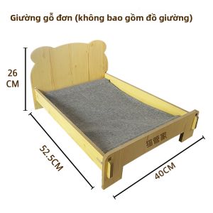 MAOGUANJIA | Giường Thú Cưng Gỗ Phong Cách Công Chúa Cho Mèo Và Chó Nhỏ Bốn Mùa