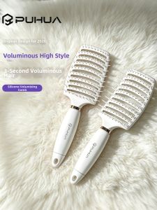 PUHUA | Volume Boost Soft Hair Anti Flat Silicone Grip Comb