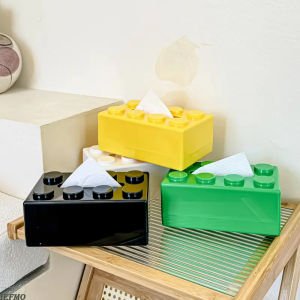 Lego-Style Tissue Box Holder Wall Mounted Desktop  Decorative Cute Design Napkin Dispenser Paper Holder Home Decor