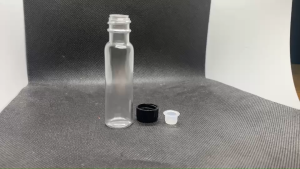 ขวด 24 มล. ( 100 ใบ) พลาสติกกลมPVCสีใส+ จุกตัน + ฝาดำ ( GW.= 0.84 Kg. ) 05#18