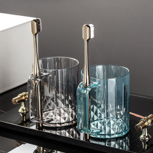 Simple Home Bathroom Toothbrush Cup round Shape Luxury Student Couple Mouthwash Cup Dental Tools Storage Organizer Holder