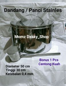 Panci Es Semangka India 50 X 30 cm Bonus Gayung Stainles Dandang Jumbo Anti Karat Termurah Terlaris