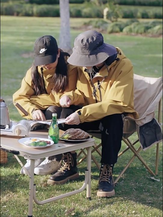 MOBI GARDEN Large Double Folding Moon Chair Outdoor Foldable Camping Easy Assemble Storage 150kg Max Load Stable Steel Pipe Frame 600D Oxford Portable Seat with Storage Bag Mobigarden