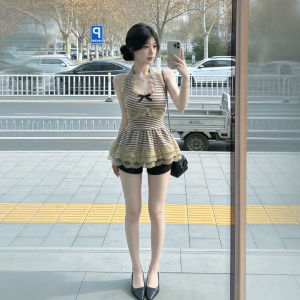 CHANGTONG | Retro Gentle Neck-hanging Slim Fit Vest Top Summer Style