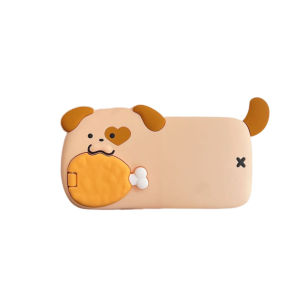 3D Cute Dog Drumsticks Kickstand Soft Silicone Case for iPhone 13 14 15 16 Pro Max Funny Kitty Cat Fish Folding Bracket Cover