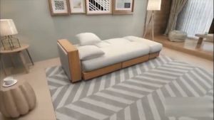 Sofabed (Free🚚🔨)Type F with storage and Bench / Ottoman / Fabric Sofa