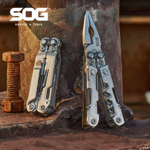 SOG 19 in 1 PowerLitre Folding Pliers Knife EDC Mini Multi-Tools Pocket Scissor Portable Outdoor Survival Multitools PL1001-CP