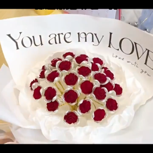 DIY 21pcs Rose Flower Bouquet Simulation Valentines Day Gift Graduation Gift Mothers Day Birthday