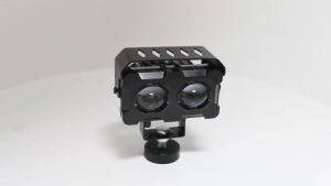 KEVANLY | 1/2pcs LED 2Lens Motorcycle Spot Light LED Work Light Dual Color Hi/Lo Beam Fog Lamp Driving Light Auxiliary Headlights Aluminum