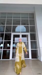 GREENTEA DRESS GAMIS TWILL RAYON CANDI MEKAR GAMIS BATIK CAP SHALDA PEKALONGAN