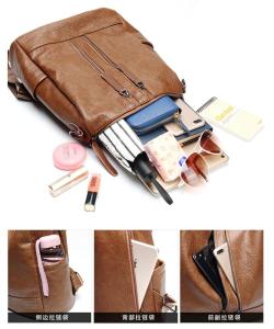 Royal Bagger New Goat Leather Sheepskin Backpack Fashion Handbags Travel Large Capacity Mummy Bag Travelling Backpacks For Women Girls