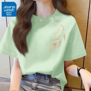 Jeanswest | Áo Thun Tay Ngắn Mới Đẹn Xuất Hiện Mùa Xuân Hè Màu Vàng Cotton