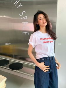 Pure Cotton Short Sleeve T-Shirt 60 Count Active Print Alphabet Design Childrens Innocence Never Diminished by Dragon Happiness