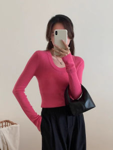 Slim Pink Wool Knit Sweater