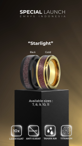 Emrys STARLIGHT Premium Ring Cincin Titanium Pria Wanita