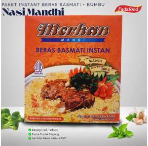 MERHAN MANDHI 500gr Paket Beras Basmati Instant Nasi Mandi Praktis Plus Bumbu Masakan Arab Mehran