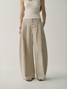 INSIS FEMME | Summer New Style Literati Arc Split Design Full Length Pants
