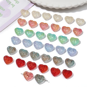 10pcs/bag 16x14mm Crystal Glass Heart Bow Beads Charm for Earring Necklace Bracelet DIY Jewelry Making Accessories