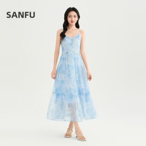 SANFU | Fashion Elegant Summer V-Neck Waist-Cinched Dress