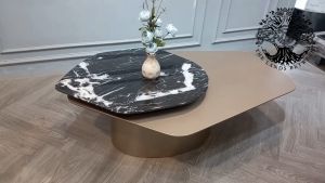 Bàn trà sofa bàn phòng khách bàn cafe nội thất nhập khẩu cao cấp kiểu Ý mặt đá cẩm thạch xoay Incanto Rugiano