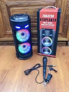 🔥8นิ้ว🔥【ไฟLEDสีสันสดใส】ลำโพงบลูทูธ เบสหนัก ลำโพง Bluetooth ไร้สาย ซับวูฟเฟอร์ (แถมฟรี ไมโครโฟน สายชาร์จ รีโมท) ลำำโพงบลู