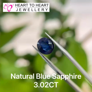 Natural Gemstone Blue Sapphire 3.02CT Oval Mix cut Peacock Blue from Sri Lanka