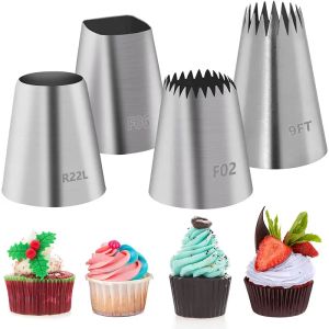 4Pcs Large Cake Piping Tips Set-for Beginners Food-Grade Material Durable and Easy to Use Professional Pastry Decorating Tools