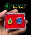 2 Pins+Case | GSP Pin + World Pin | Twinkler Star Junior Senior Scout Pins. 