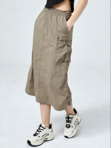 Patch Pockets Workwear Skirt Womens Comfortable