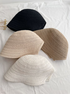 Breathable Cotton and Linen Bucket Hat Womens Japanese Sun Hat Summer Sun-Proof All-Matching Bucket Hat Thin Bucket Hat K-style Literary Hat