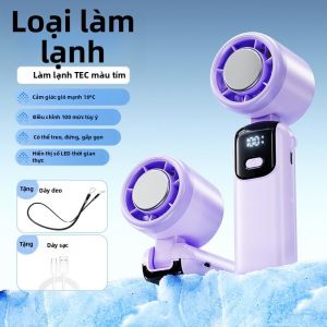 LIWAN | Quạt Cầm Tay Có Màn Hình Hiển Thị Số Làm Lạnh Bằng Đá Kết Nối USB