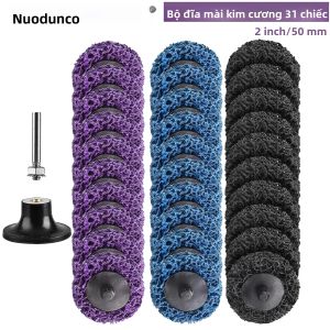31 Chiếc 2 "Thay Đổi Nhanh Dải Đĩa Bộ Với Giá Đỡ 1/4 Inch Cho Máy Mài Chết Dụng Cụ Mài Gia Công Kim Loại Bề Mặt Chuẩn Bị Ba Lan Burr Rỉ Sét Loại Bỏ Sơn