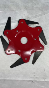 ใบมีดตัดหญ้า 6 แฉก จานใบมีดตัดหญ้า จานใบมีด แบบดาวกระจาย นินจา พับเก็บเองเมื่อเจอ หิน ของแข็ง (ใบมีดแข็งแรง)