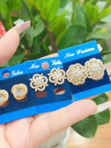 Bông tai nữ kiểu tròn sáng và đẹp chuẩn 18.k