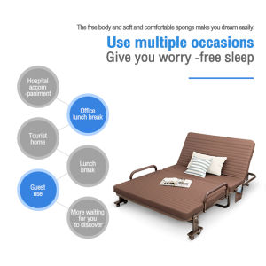 SUNNY Folding Bed Single/Double Folable Portable Office Living Room Lunch Chair Metal Folding Bed Chair With Armrest
