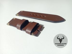 strap jam tangan kulit brown/ strap jam tangan kulit original