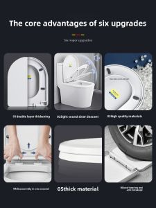 MONLEYTA | Universal Thickened Toilet Seat Cover With Up And Down Installation Soft Close Function For Bathroom Sanitary Wares PP Material