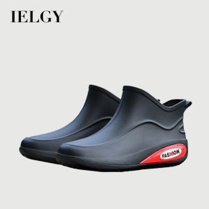IELGY Mens rain boots short tube non-slip water fashion rain boots wear-resistant
