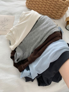 Womens Lightweight Breathable Lenzing Long Sleeve Base Shirt Soft Drapey Versatile Solid Color round Neck Early Autumn T-shirt