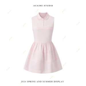 Lace Peter Pan Collar A-Line Pleated Sleeveless Summer Dress