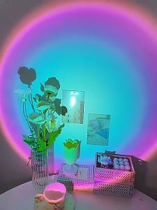 Đèn LED chiếu hình hoàng hôn độc đáo trọng lượng nhẹ có thể điều chỉnh dùng cho phòng ngủ chụp ảnh sống ảo mini cực xinh