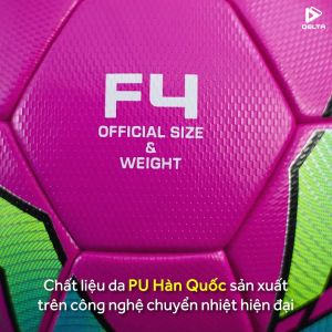 Bóng Đá DELTA FUTSAL Semi 4D Size 4 Dán Ép Nhiệt Da PU Nhám Sân 5 Cỏ Nhân Tạo Trong Nhà DELTAFU02